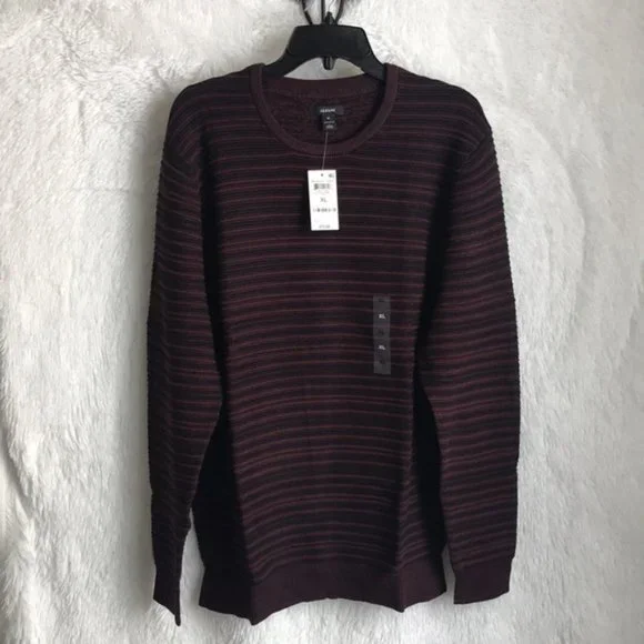 NWT Macy's Alfani Men's Sweater Port Red Ottoman Textured Crewneck - Picture 6 of 14